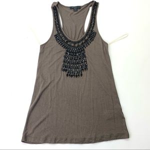 2/$20 XXI Forever 21 Brown Embellished Tank top Size Small